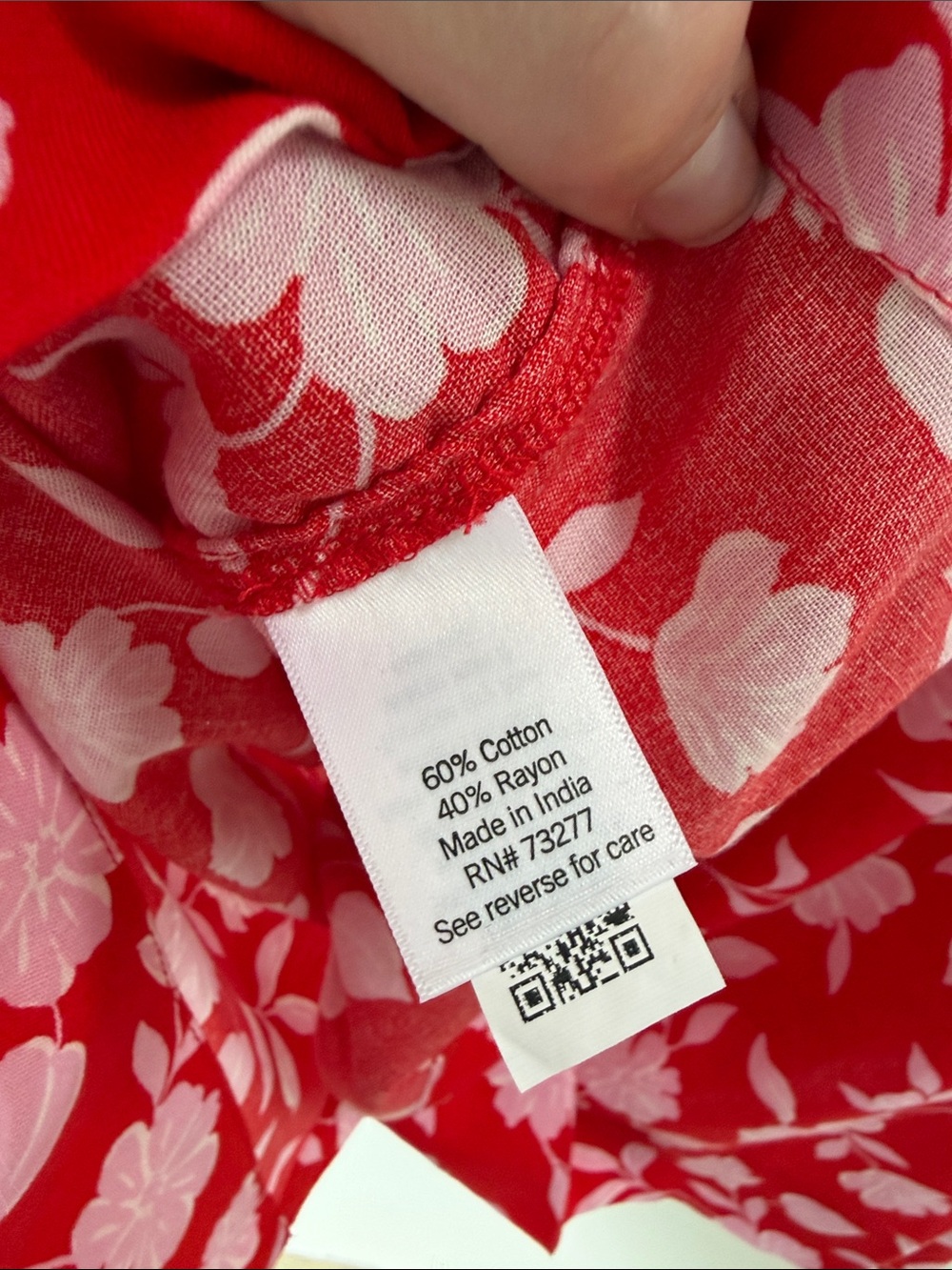 LC Lauren Conrad Red Floral Button-Front Blouse - Picture 3 of 3